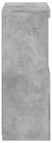 Betonszürke tálalószekrény LED-világítással 60,5 x 37 x 100 cm