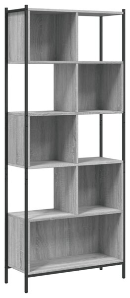 Szürke sonoma színű szerelt fa könyvespolc 72x28x172 cm