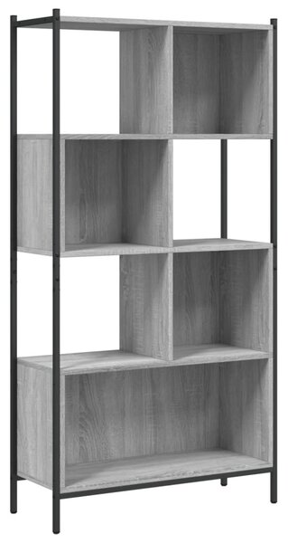 Szürke sonoma színű szerelt fa könyvespolc 72x28x172 cm