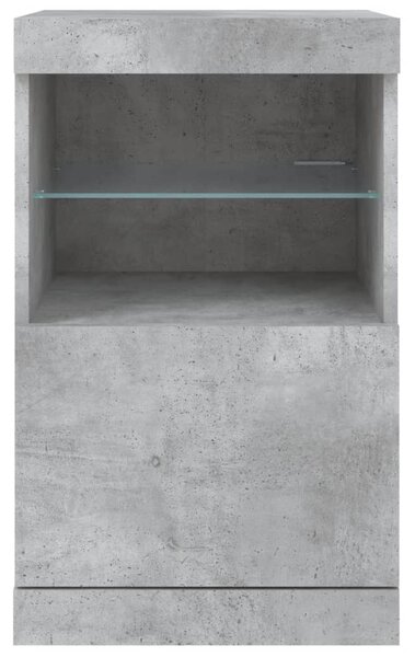 Betonszürke tálalószekrény LED-világítással 41 x 37 x 67 cm