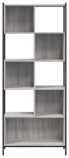 Szürke sonoma színű szerelt fa könyvespolc 72x28x172 cm