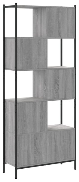 Szürke sonoma színű szerelt fa könyvespolc 72x28x172 cm
