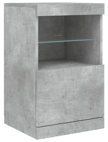 Betonszürke tálalószekrény LED-világítással 41 x 37 x 67 cm