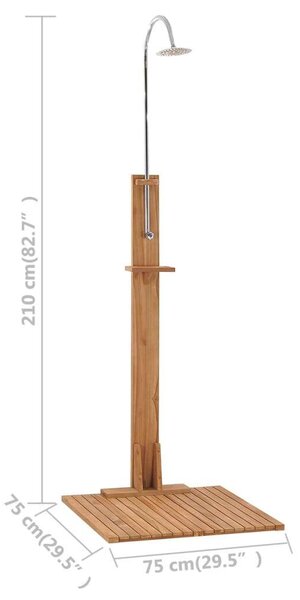 Teakfa Kerti Zuhany - 75x75x210 cm