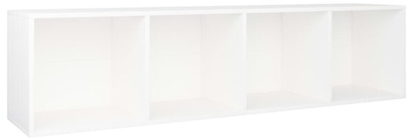 Fehér szerelt fa könyv-/TV-szekrény 36 x 30 x 143 cm