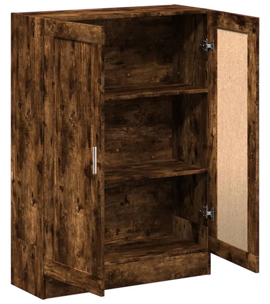 Füstös tölgy színű szerelt fa könyvszekrény 82,5x30,5x115 cm