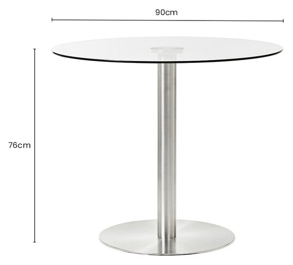 Kerek étkezőasztal üveg asztallappal ø 90 cm Metropolitan – Premier Housewares