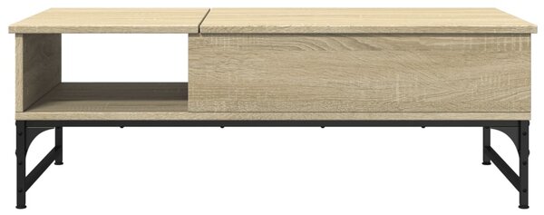 Sonoma tölgy szerelt fa és fém dohányzóasztal 100 x 50 x 35 cm