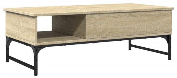 Sonoma tölgy szerelt fa és fém dohányzóasztal 100 x 50 x 35 cm