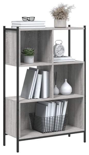 Szürke sonoma színű szerelt fa könyvespolc 72x28x109 cm