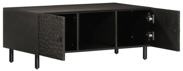 Fekete tömör mangófa dohányzóasztal 100 x 54 x 40 cm
