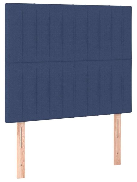 VidaXL kék szövet rugós ágy matraccal 90 x 190 cm