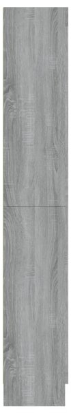 Szürke sonoma szerelt fa vitrinszekrény 82,5x30,5x185 cm