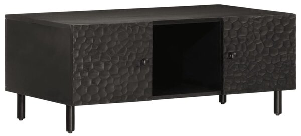 Fekete tömör mangófa dohányzóasztal 100 x 54 x 40 cm
