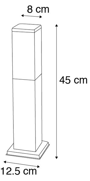 Modern kültéri oszloplámpa sötétszürke opál üveggel 45 cm IP44 - Malios
