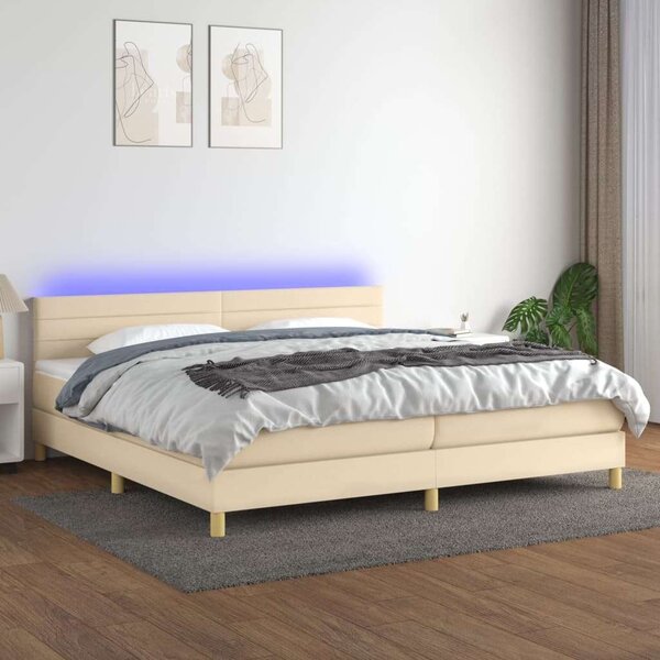 VidaXL Krémszínű Ágy Matraccal - 200x200 cm