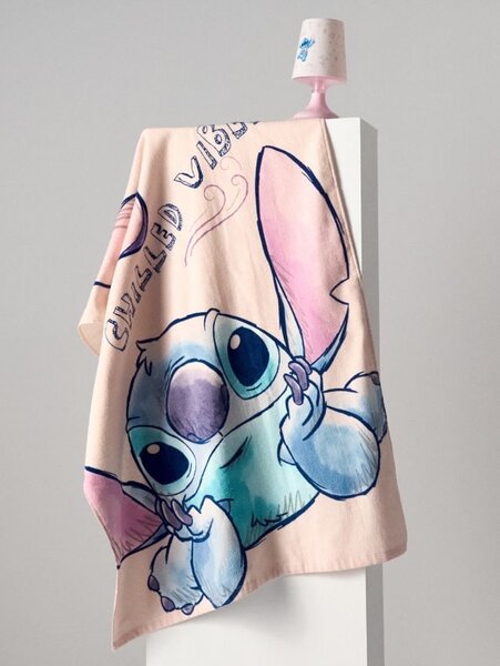 Sinsay - Pamut törölköző Stitch - pasztellpink