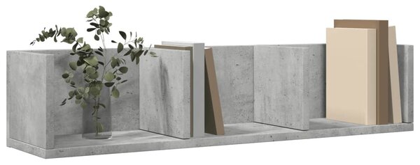 2 db betonszürke szerelt fa faliszekrény 75x18x16,5 cm