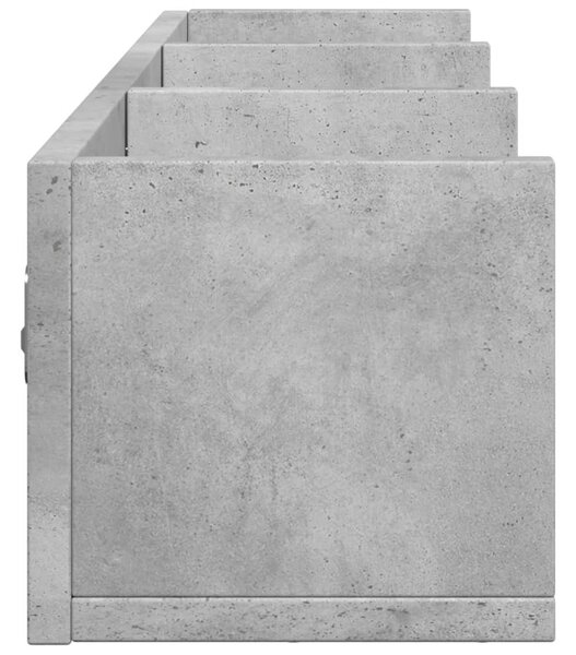 2 db betonszürke szerelt fa faliszekrény 75x18x16,5 cm