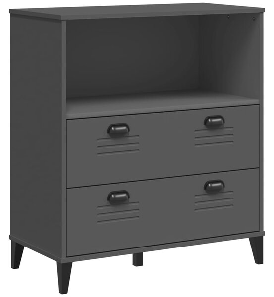 VIKEN antracitszürke szerelt fa könyvszekrény 80 x 40 x 90 cm