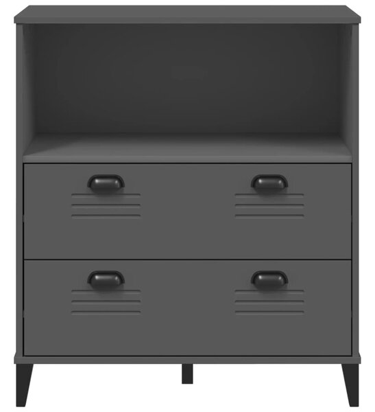 VIKEN antracitszürke szerelt fa könyvszekrény 80 x 40 x 90 cm