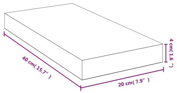 Bambusz fali polc 40x20x4 cm