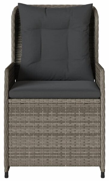 2 db szürke polyrattan dönthető kerti szék