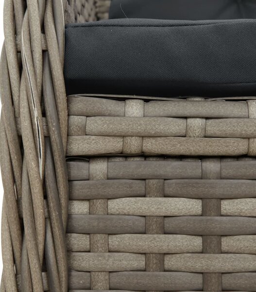 7 részes szürke polyrattan kerti étkezőgarnitúra párnával