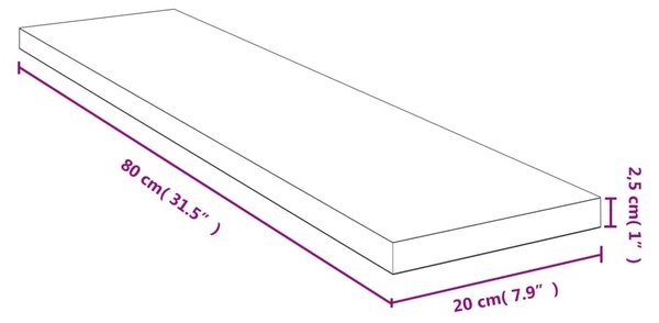 Bambusz fali polc 80x20x2,5 cm
