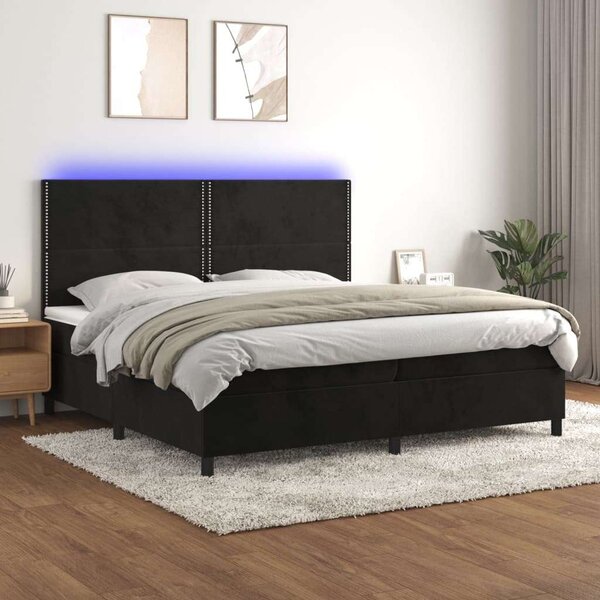 VidaXL - Bársony Ágy - LED-es - 200x200 cm