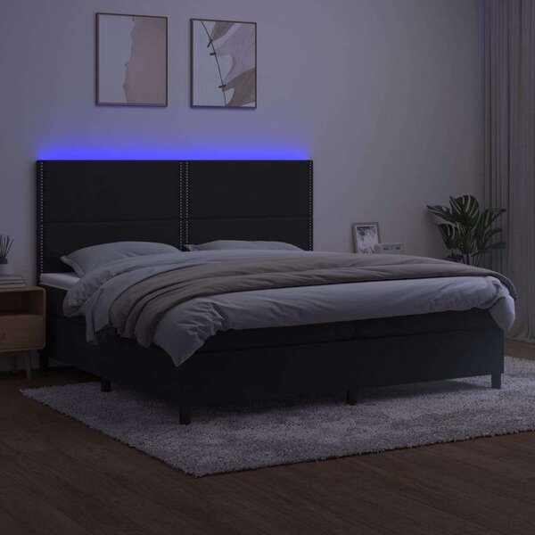 VidaXL - Bársony Ágy - LED-es - 200x200 cm