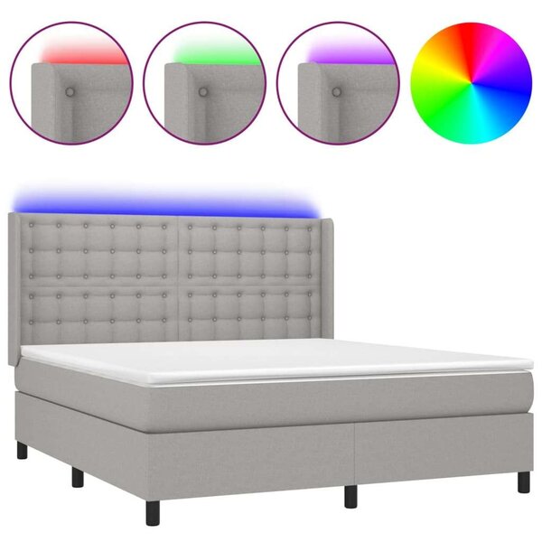 VidaXL LED-es Ágy - Rugós - 160x200 cm