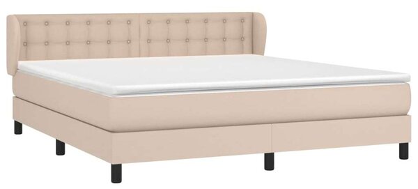 VidaXL cappuccino színű műbőr rugós ágy matraccal 160 x 200 cm