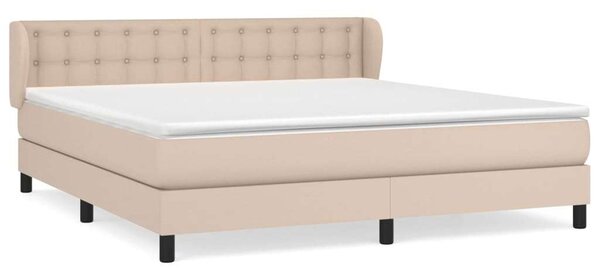 VidaXL cappuccino színű műbőr rugós ágy matraccal 160 x 200 cm