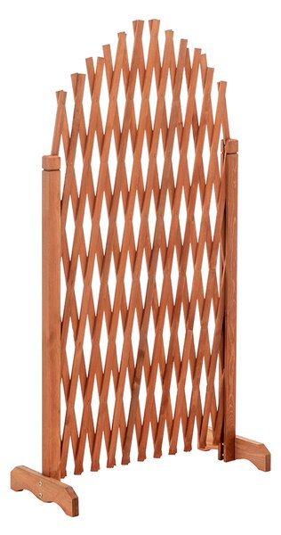 KONDELA Rácsos térelválasztó panel, barna/fa, 250 cm, KEJLY