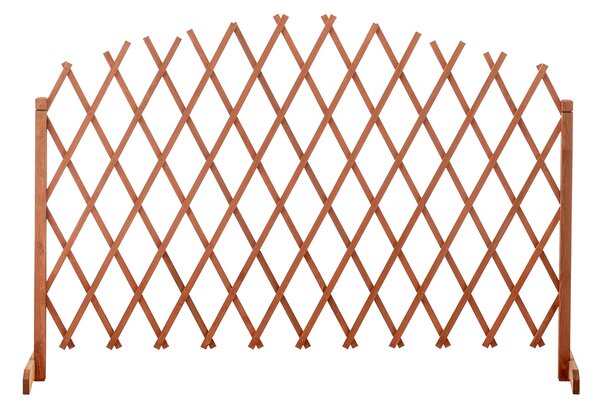 KONDELA Rácsos térelválasztó panel, barna/fa, 250 cm, KEJLY