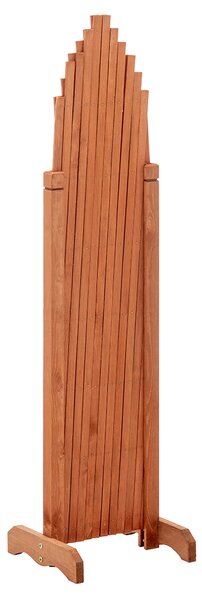 KONDELA Rácsos térelválasztó panel, barna/fa, 250 cm, KEJLY