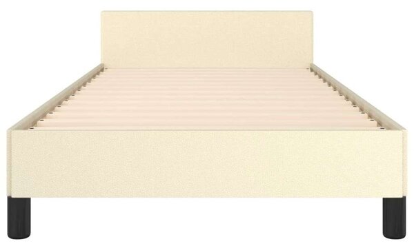 VidaXL krémszínű műbőr ágykeret fejtámlával 80 x 200 cm