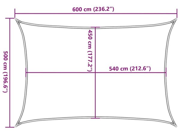 VidaXL HDPE Napvitorla - 5x6m, Bézs