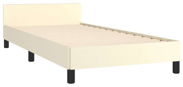 VidaXL krémszínű műbőr ágykeret fejtámlával 80 x 200 cm