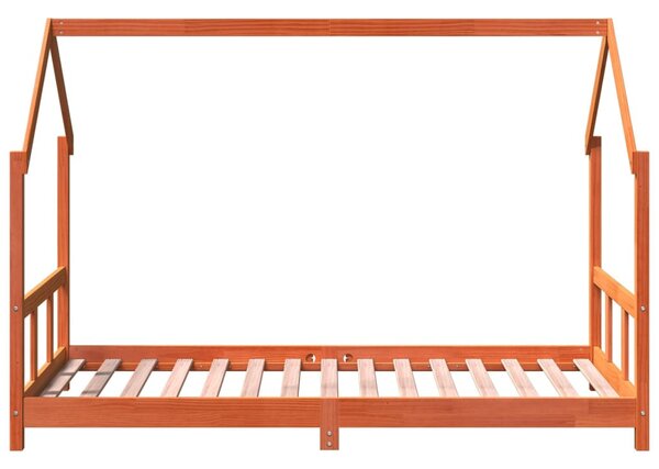 Viaszbarna tömör fenyőfa gyerekágykeret 90 x 190 cm