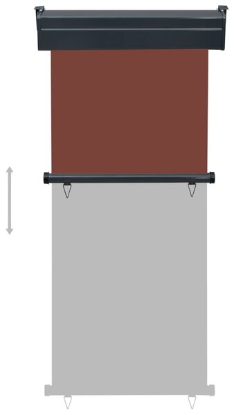 Barna oldalsó napellenző erkélyre 85 x 250 cm
