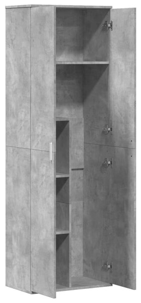Betonszürke szerelt fa magasszekrény 60 x 35 x 180 cm