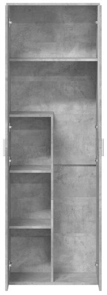Betonszürke szerelt fa magasszekrény 60 x 35 x 180 cm