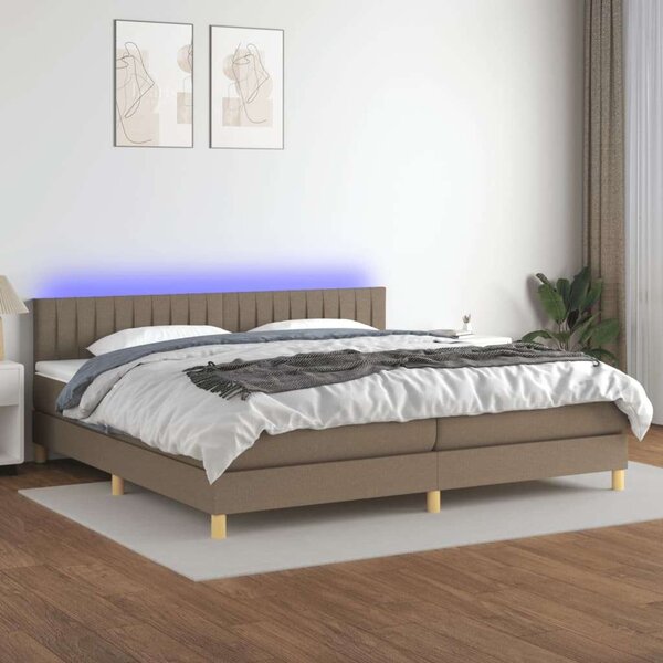 VidaXL LED-es Ágy - Zsebrugós Matraccal - 200x200 cm