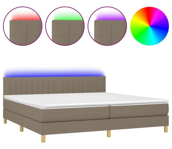 VidaXL LED-es Ágy - Zsebrugós Matraccal - 200x200 cm