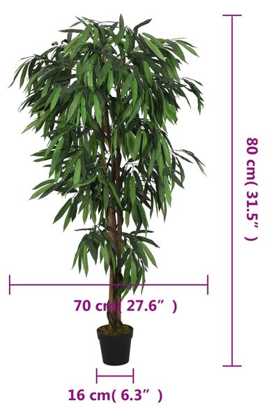 Zöld mű mangófa 300 levéllel 80 cm