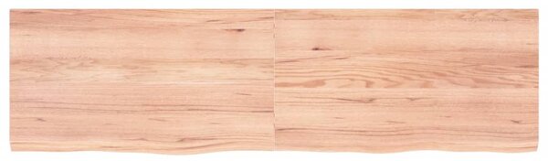 Világosbarna kezelt tömör tölgyfa fali polc 180 x 50 x (2-4) cm