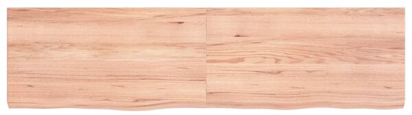 Világosbarna kezelt tömör tölgyfa fali polc 120x30x(2-4) cm