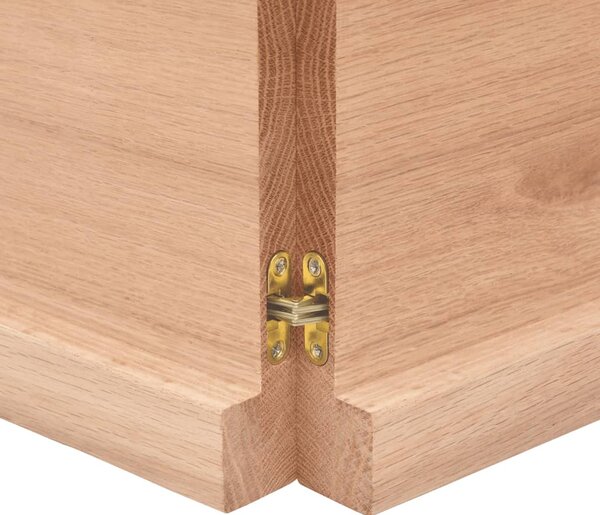 Világosbarna kezelt tömör tölgyfa fali polc 180 x 50 x (2-4) cm